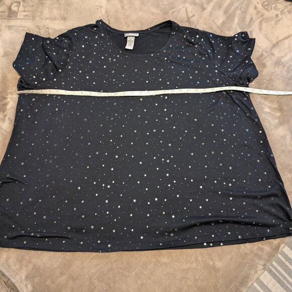 Catherines Black Stars Top Size 3X (26/28W) - Picture 6 of 10
